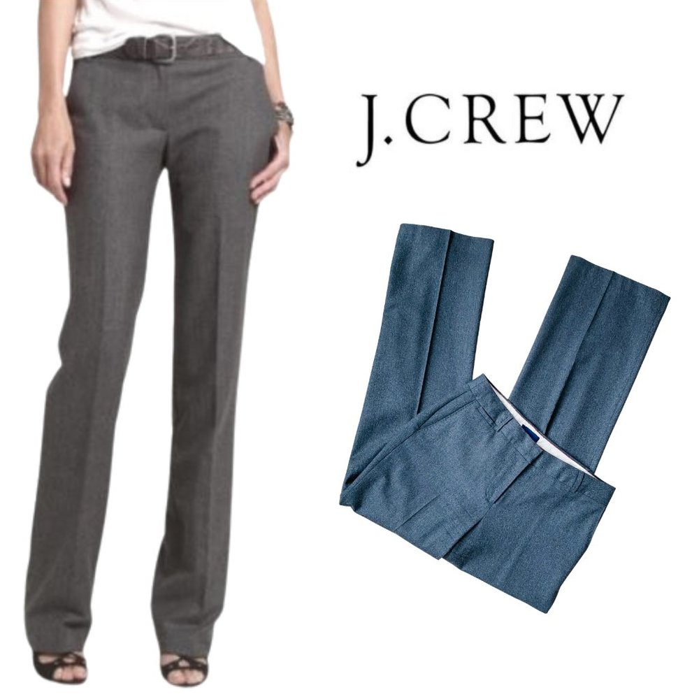 J Crew 100% Wool Favorite Fit Gray Trouser Pants 4